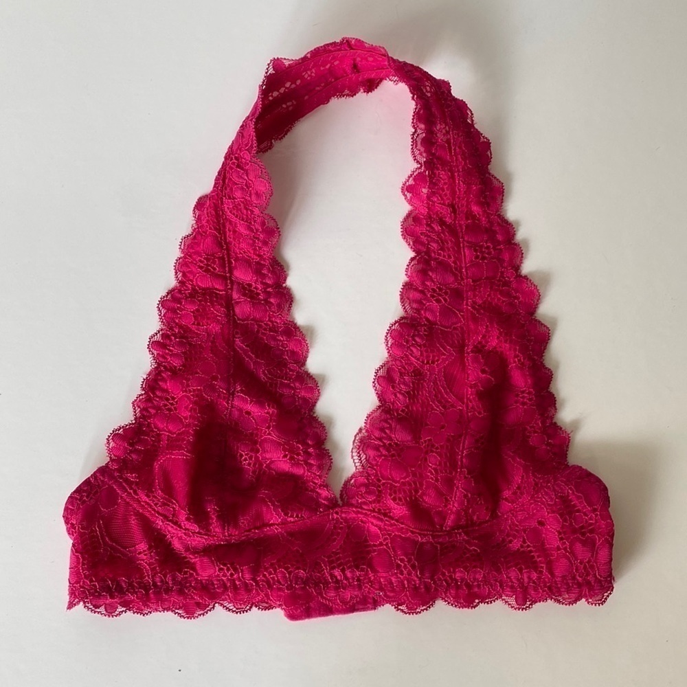 Free People pink lace bralette